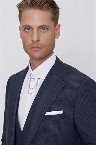 TK 854 Slim Fit Lacivert Klasik Takım Elbise