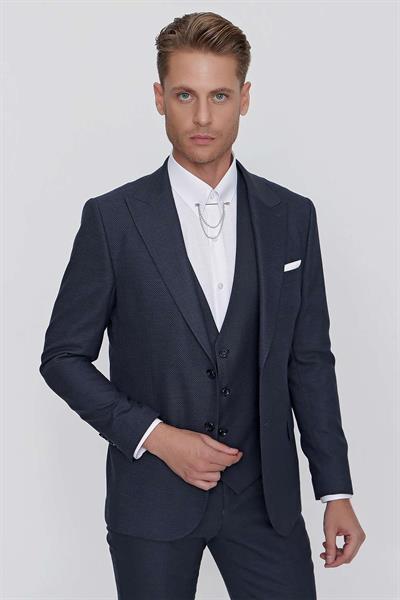 TK 854 Slim Fit Lacivert Klasik Takım Elbise