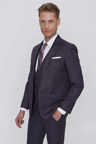 TK 856 Slim Fit Antrasit Klasik Takım Elbise
