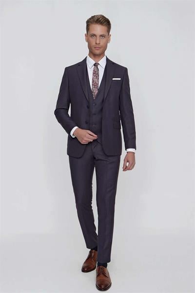 TK 856 Slim Fit Antrasit Klasik Takım Elbise
