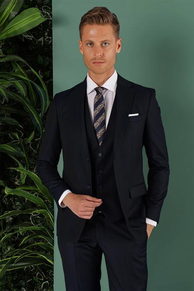 TK 857 Slim Fit Lacivert Klasik Takım Elbise