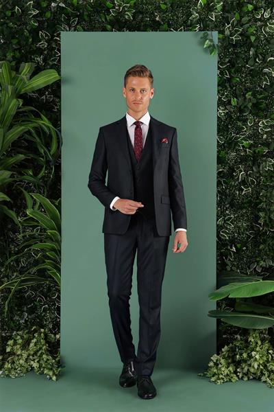 TK 857 Slim Fit Siyah Klasik Takım Elbise
