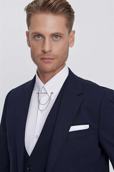 TK 859 Slim Fit Lacivert Klasik Takım Elbise