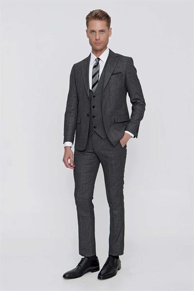 TK 860 Slim Fit Siyah Klasik Takım Elbise