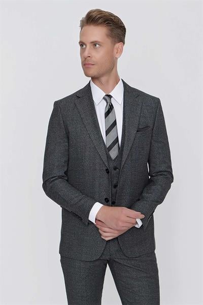 TK 860 Slim Fit Siyah Klasik Takım Elbise