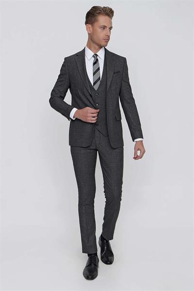 TK 860 Slim Fit Siyah Klasik Takım Elbise