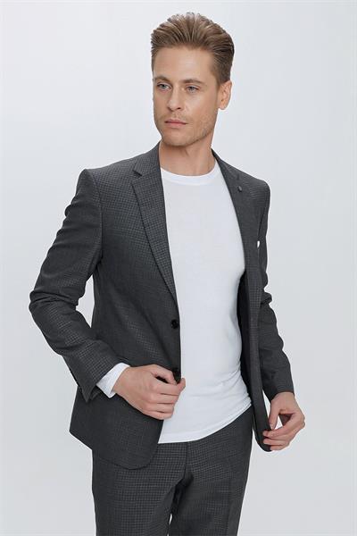 TK 863 Slim Fit Antrasit Klasik Takım Elbise