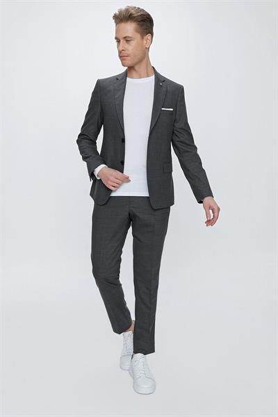 TK 863 Slim Fit Antrasit Klasik Takım Elbise
