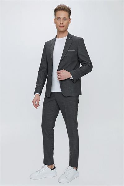 TK 863 Slim Fit Antrasit Klasik Takım Elbise
