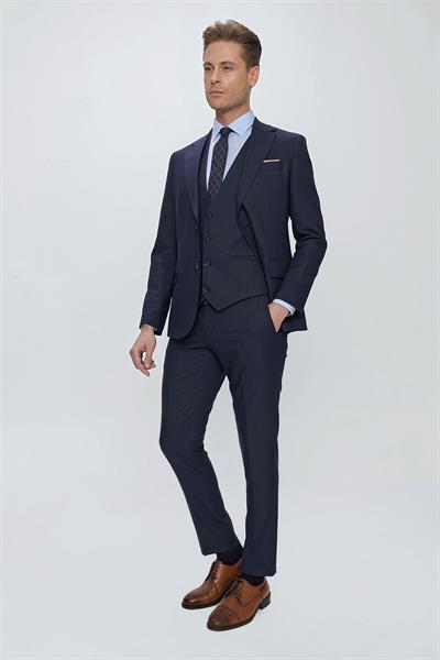 TK 864 Slim Fit Lacivert Klasik Takım Elbise