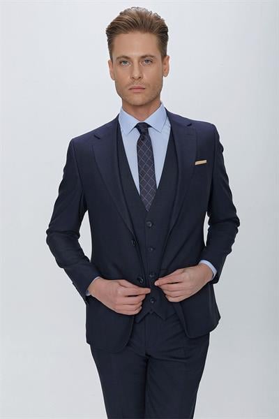 TK 864 Slim Fit Lacivert Klasik Takım Elbise