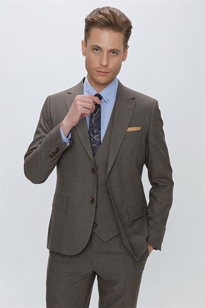 TK 864 Slim Fit Vizon Klasik Takım Elbise