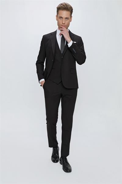 TK 868 Slim Fit Siyah Klasik Takım Elbise