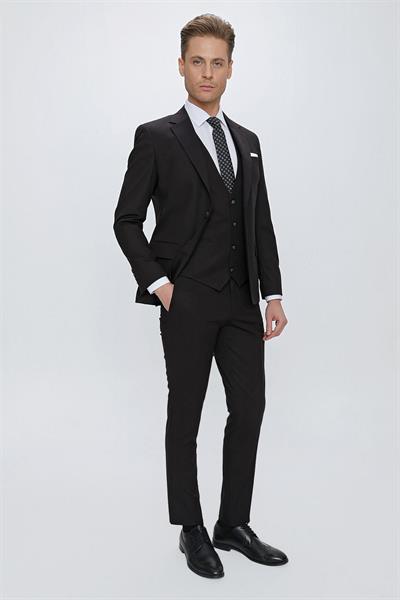 TK 868 Slim Fit Siyah Klasik Takım Elbise