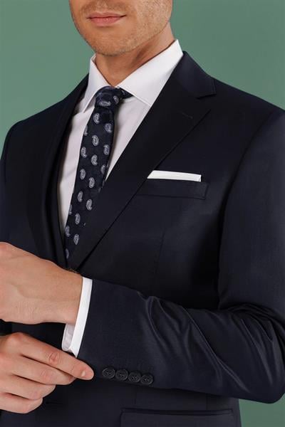 TK 869 Slim Fit Lacivert Klasik Takım Elbise