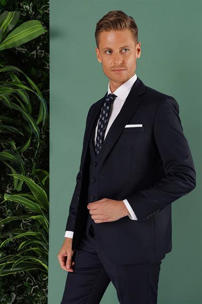 TK 869 Slim Fit Lacivert Klasik Takım Elbise
