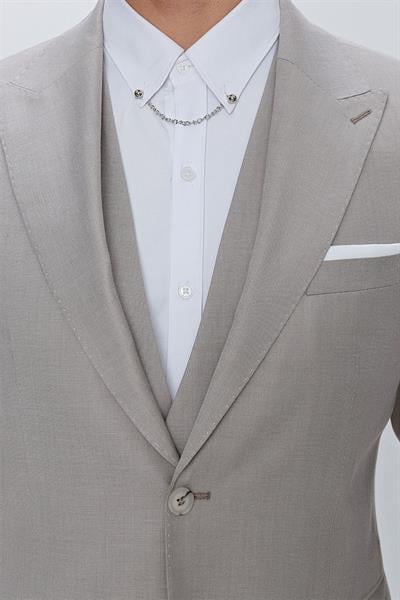 TK 870 Slim Fit Taş Klasik Takım Elbise