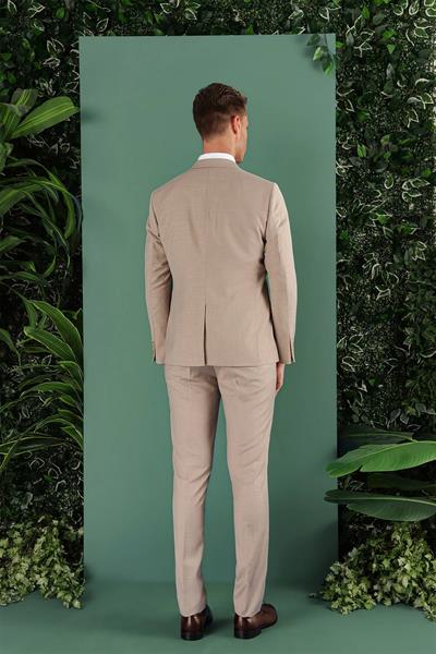 TK 871 Slim Fit Bej Klasik Takım Elbise