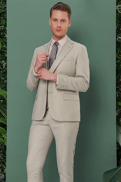TK 871 Slim Fit Çağla Klasik Takım Elbise
