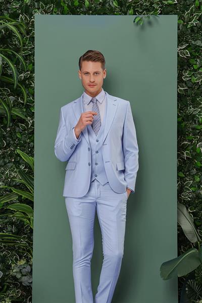TK 871 Slim Fit Mavi Klasik Takım Elbise