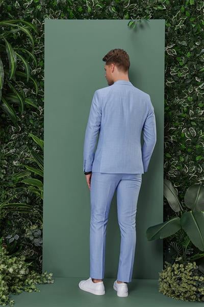 TK 872 Slim Fit Mavi Klasik Takım Elbise