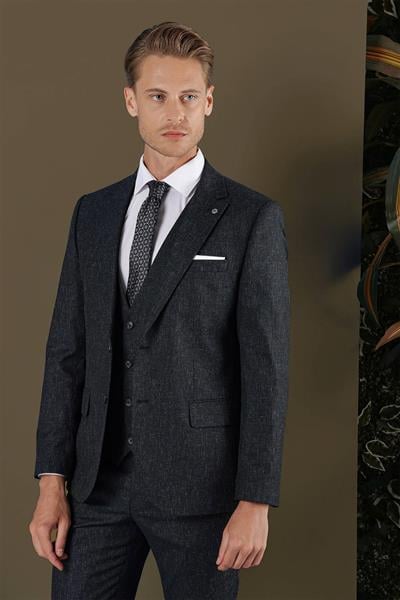 TK 873 Slim Fit Lacivert Klasik Takım Elbise