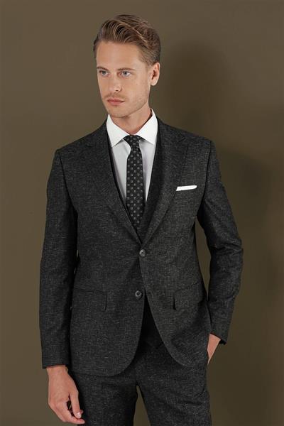 TK 873 Slim Fit Siyah Klasik Takım Elbise