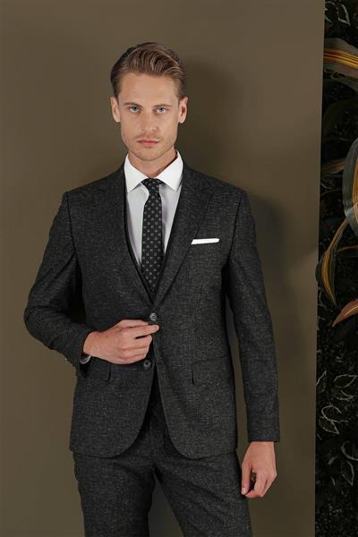 TK 873 Slim Fit Siyah Klasik Takım Elbise
