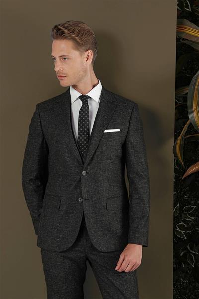 TK 873 Slim Fit Siyah Klasik Takım Elbise