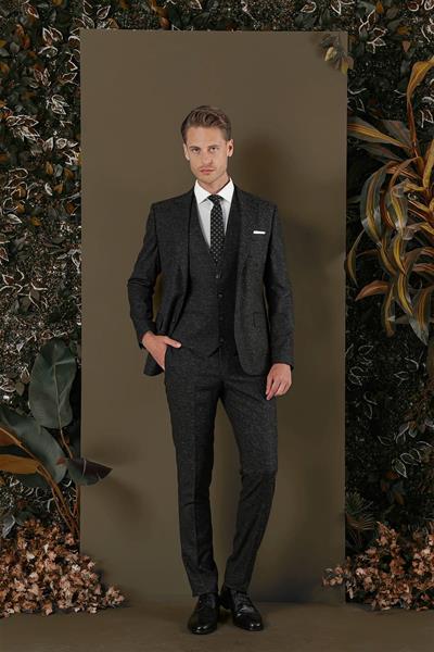 TK 873 Slim Fit Siyah Klasik Takım Elbise