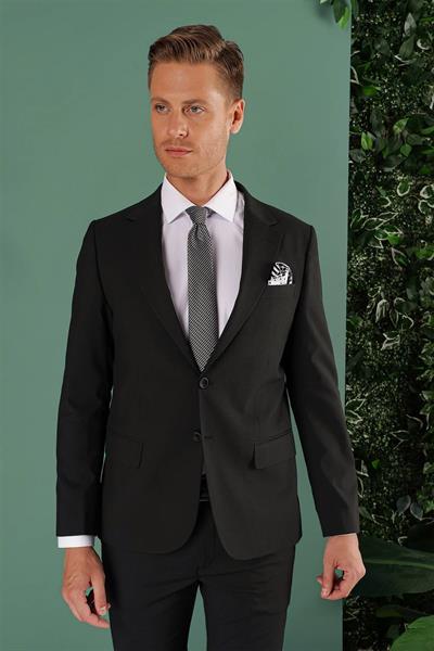 TK 874 Slim Fit Siyah Klasik Takım Elbise