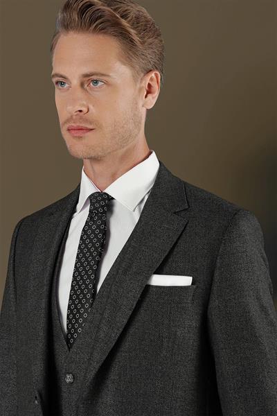 TK 876 Slim Fit Antrasit Klasik Takım Elbise