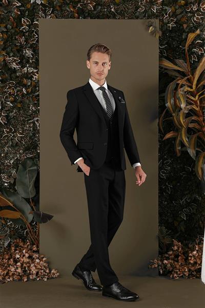 TK 876 Slim Fit Siyah Klasik Takım Elbise