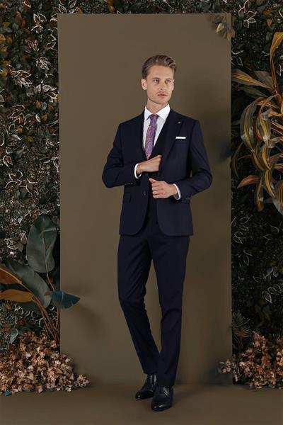 TK 877 Slim Fit Lacivert Klasik Takım Elbise