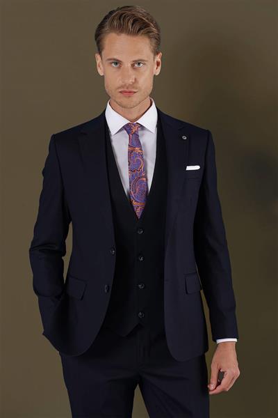TK 877 Slim Fit Lacivert Klasik Takım Elbise