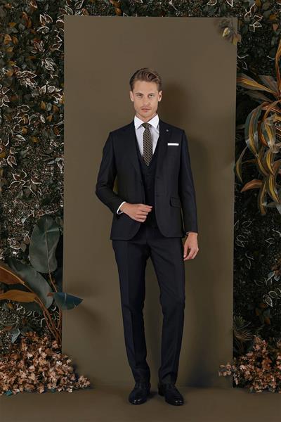 TK 878 Slim Fit Lacivert Klasik Takım Elbise