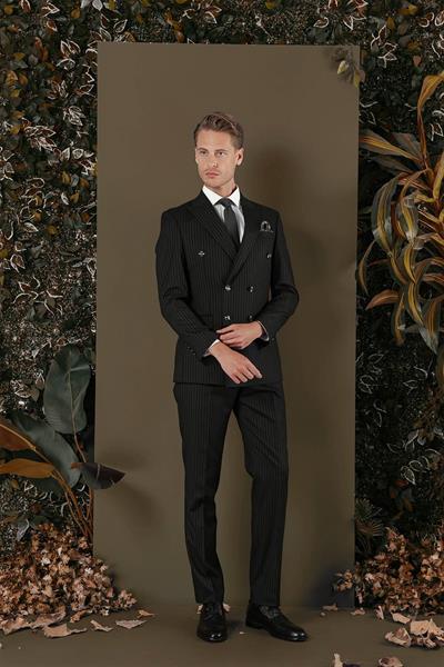 TK 879 Slim Fit Siyah Klasik Takım Elbise
