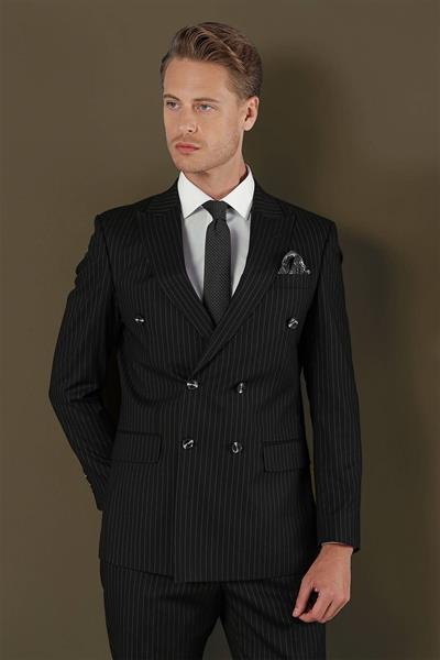 TK 879 Slim Fit Siyah Klasik Takım Elbise