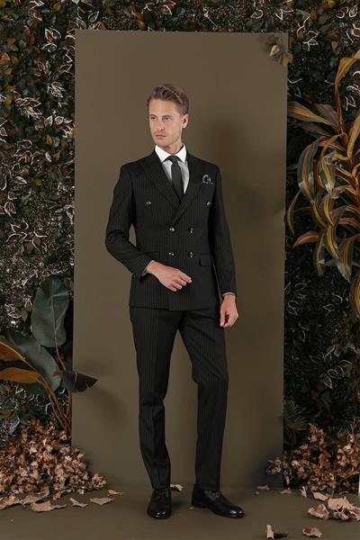 TK 879 Slim Fit Siyah Klasik Takım Elbise