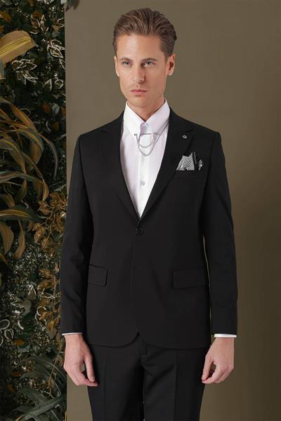 TK 882 Slim Fit Siyah Klasik Takım Elbise