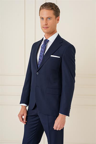 Tk 892 Slim Fit Düz Klasik Lacivert Takım Elbise 