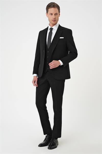 TK 901 Slim Fit Siyah Klasik Takım Elbise