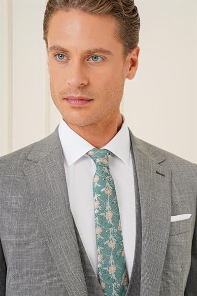 TK 902 Slim Fit Haki Klasik Takım Elbise