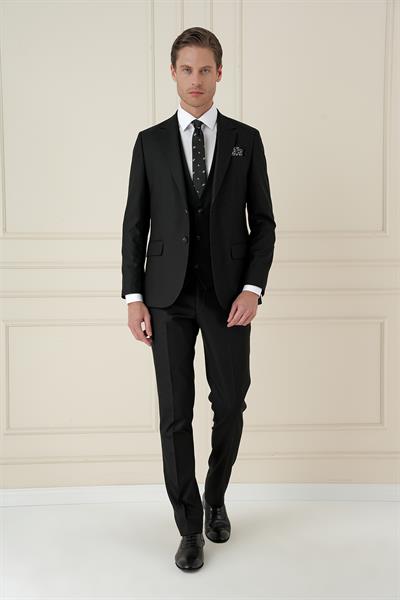 TK 910 Slim Fit Siyah Spor Takım Elbise