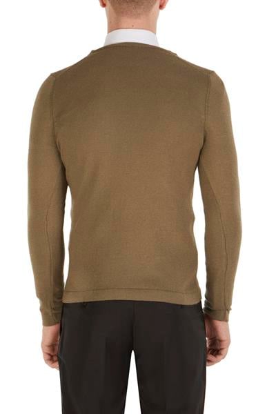 TR 791 Slim Fit Haki V Yaka Triko