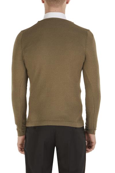 TR 791 Slim Fit Haki V Yaka Triko