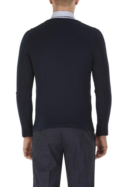 TR 791 Slim Fit Lacivert V Yaka Triko