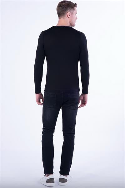 TR 791 Slim Fit Siyah V Yaka Triko
