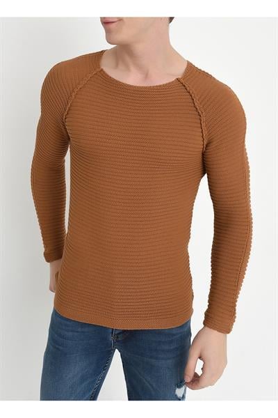 TR 807 Slim Fit Camel O Yaka Triko