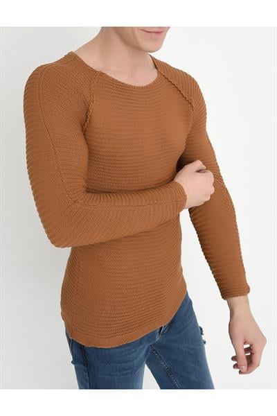 TR 807 Slim Fit Camel O Yaka Triko